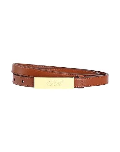 Tan Thin belt LOGO LEATHER SKINNY BELT