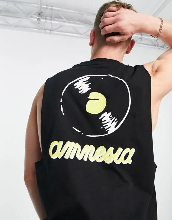 tank top with Ibiza Amnesia print in black