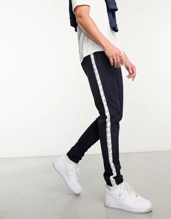 taped track sweatpants in navy
