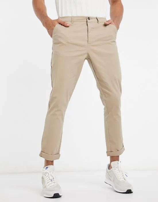 tapered chinos in stone
