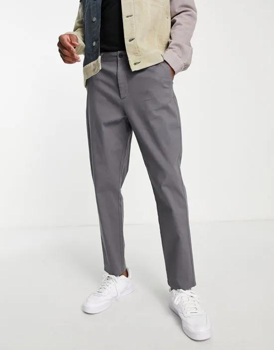 tapered fit chinos in gray