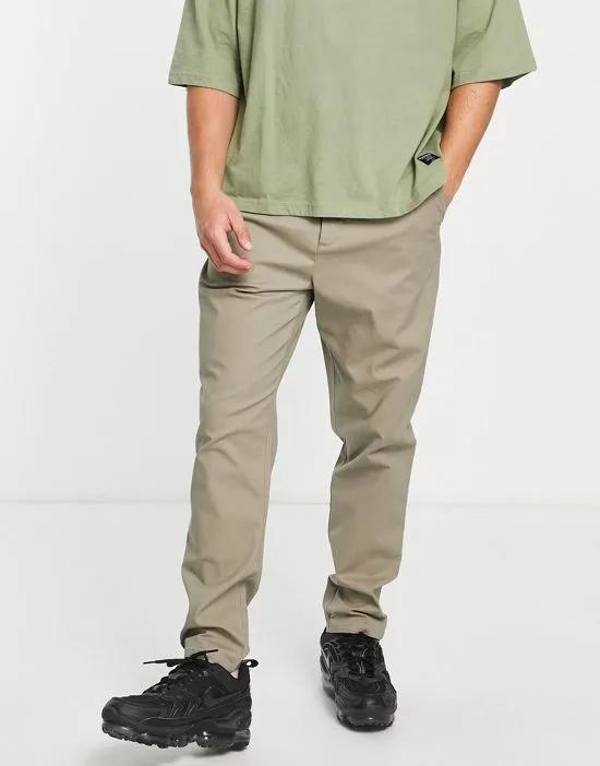 tapered fit chinos in khaki