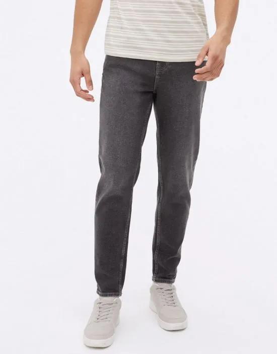 tapered jeans in dark gray