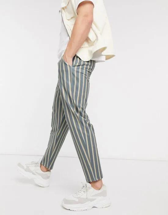 tapered jogger with stripes