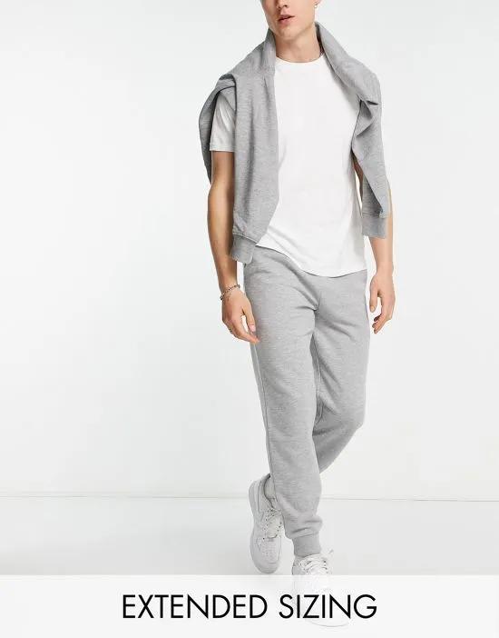 tapered sweatpants in gray marl