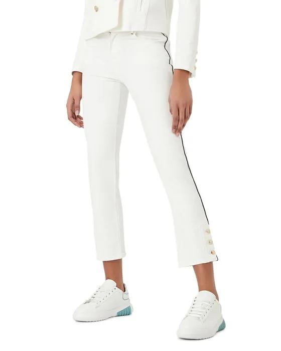 Tasche Piped Cropped Skinny Jeans