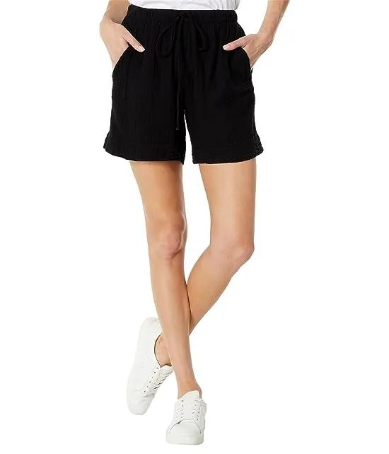 Taylor Cotton Gauze Shorts with Pockets