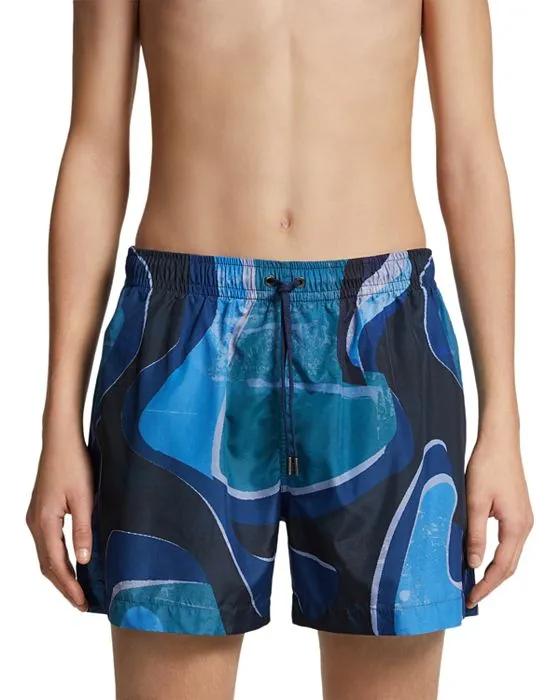Technical Fabric Printed Swim Shorts