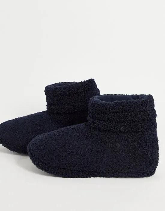 teddy boot slippers in gray