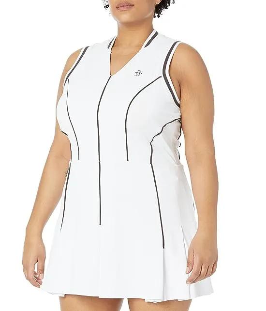 Tennis V-Neck Dress with Contrast Framing