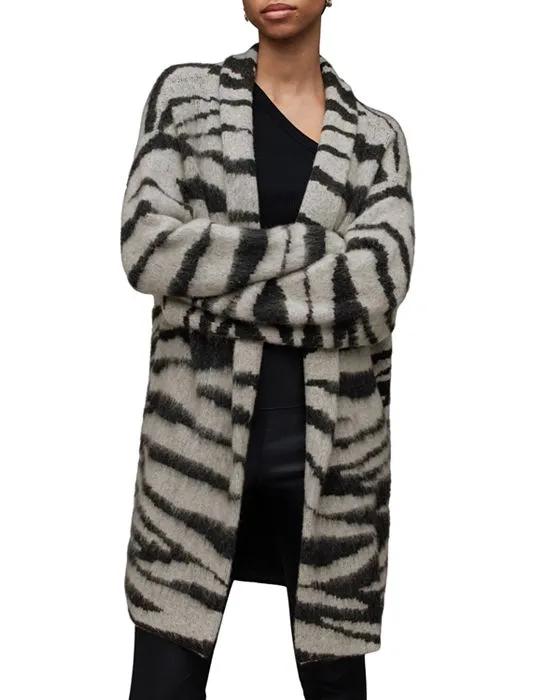 Tessa Tiger Stripe Long Open Cardigan