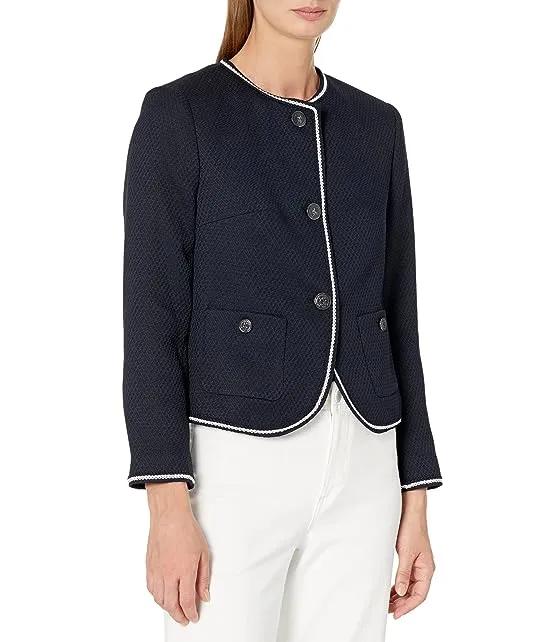 Textured Button Front Jacket