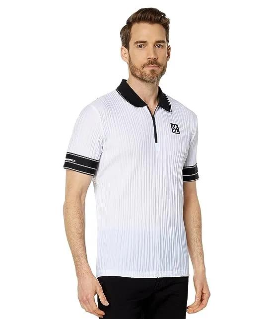 Textured Cooling Nylon Performance Polo with Logo Sleeves