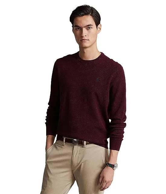 Textured-Knit Cotton Sweater