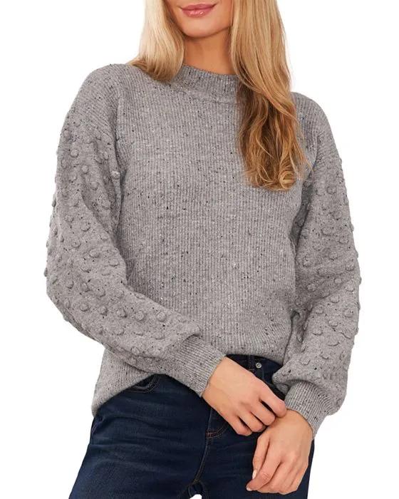 Textured Knit Mock Neck Sweater