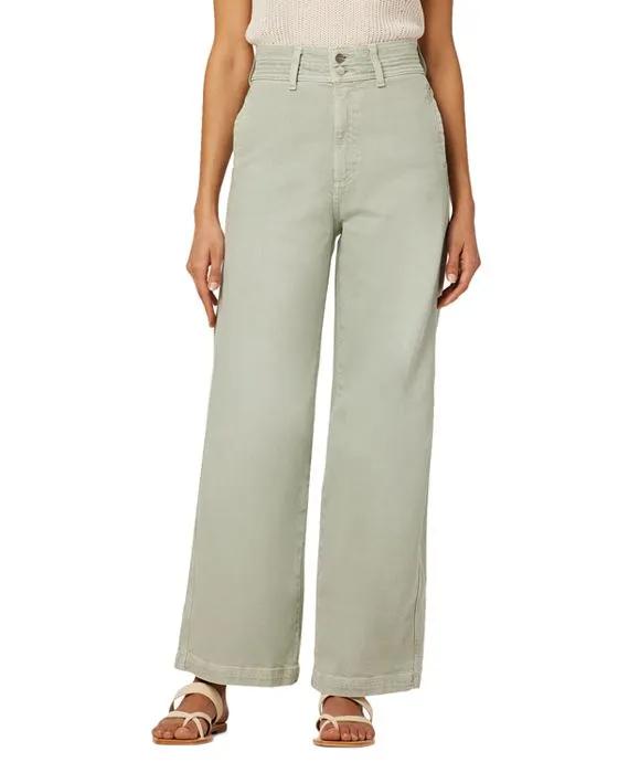 The Allana High Rise Ankle Wide Leg Jeans in Sea Sage