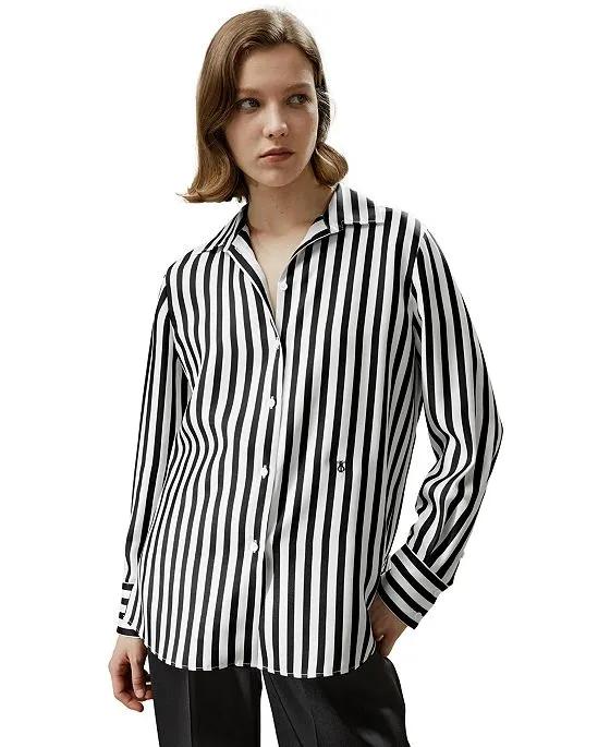 The Amalfi Stripe Silk Shirt for Women