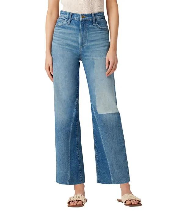 The Blake High Rise Ankle Wide Leg Patchwork Jeans in All Good
