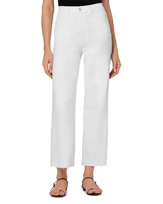 The Blake High Rise Wide Leg Cropped Jeans in White