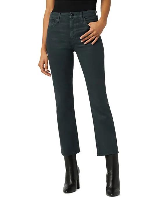 The Callie Coated High Rise Cropped Bootcut Jeans in Monteverde