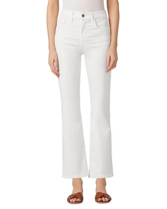 The Callie High Rise Ankle Bootcut Jeans in White