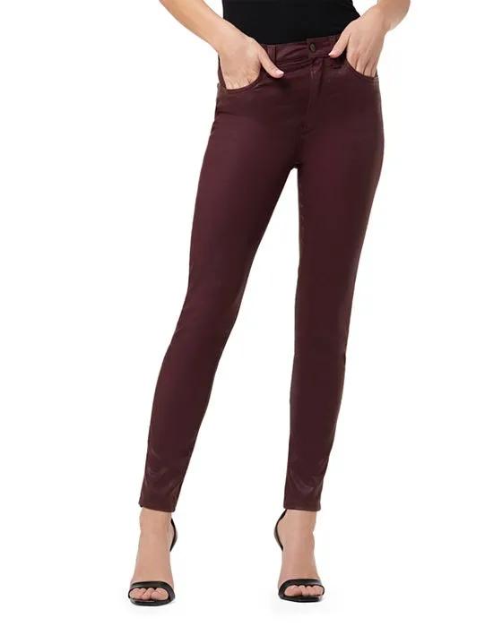 The Charlie High Rise Coated Ankle Skinny Jeans