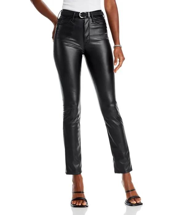 The Dazzler High Rise Slim Coated Jeans in Black