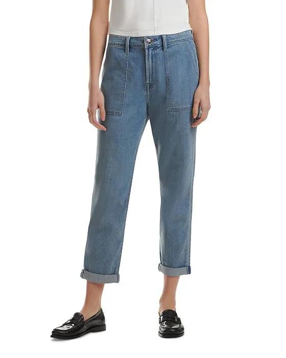 The Everyday High Rise Cropped Straight Leg Jeans in Newton