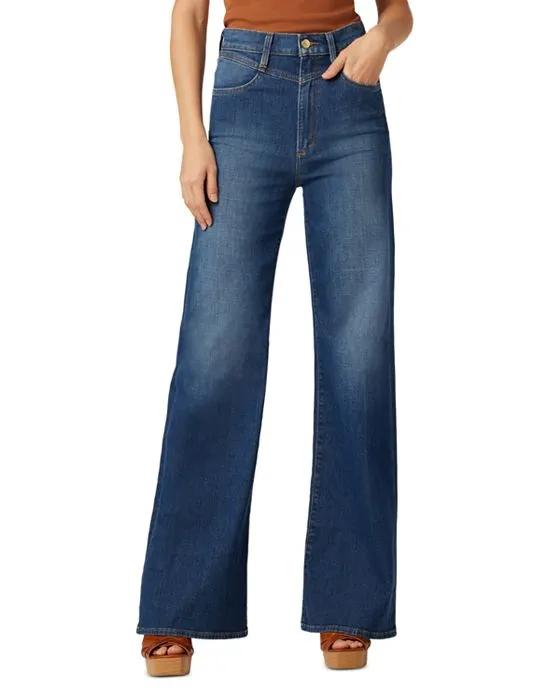 The Goldie Palazzo High Rise Wide Leg Jeans in Don't Stress
