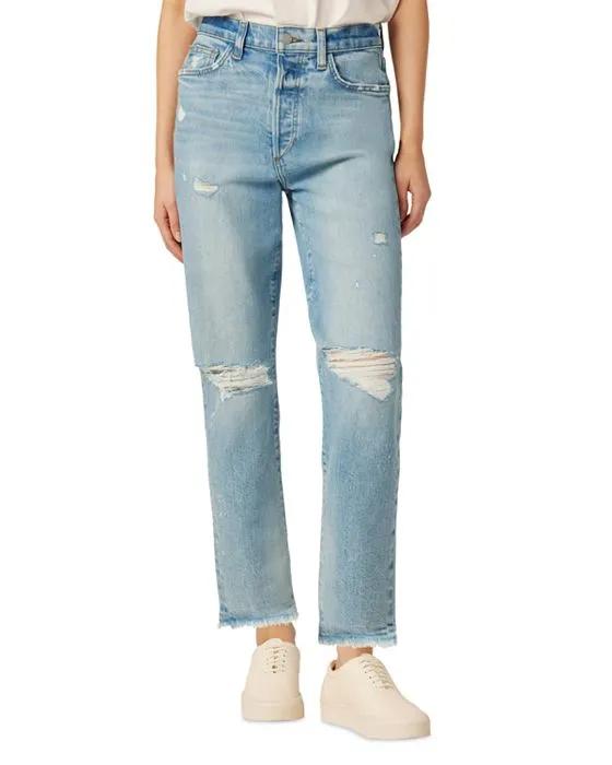 The Honor High Rise Ankle Straight Leg Jeans in Good Karma