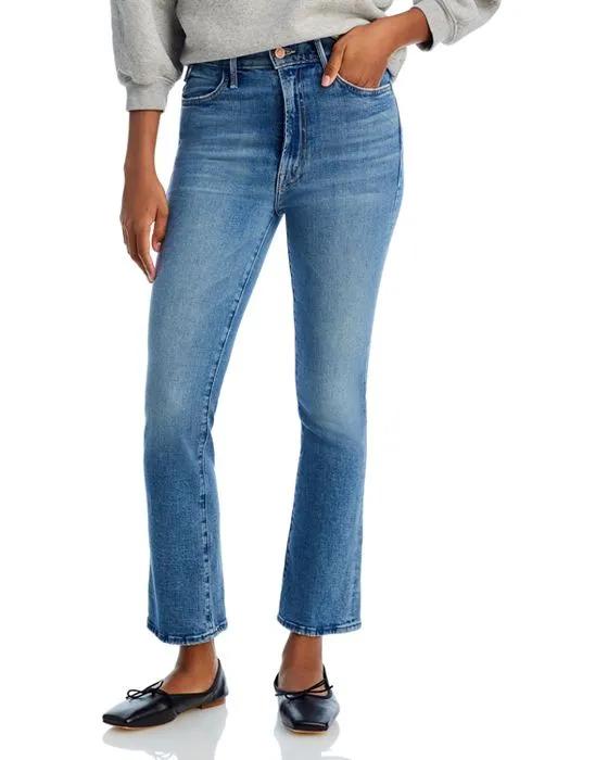 The Hustler Flared High Rise Ankle Jeans in Scenic Route