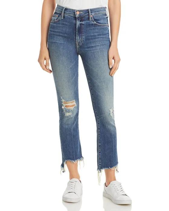 The Insider High Rise Crop Step Fray Bootcut Jeans in Dancing On Coals