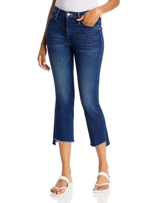 The Insider High Rise Crop Step Fray Bootcut Jeans in Tongue and Chic