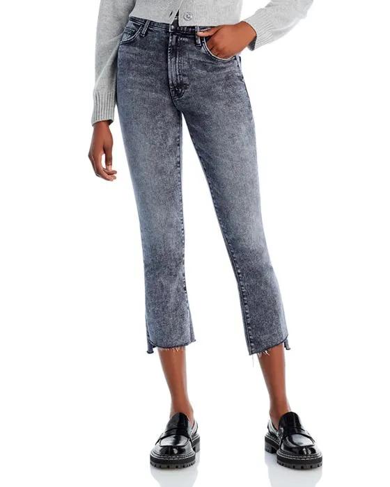 The Insider High Rise Crop Step Fray Bootcut Jeans in Train Stops