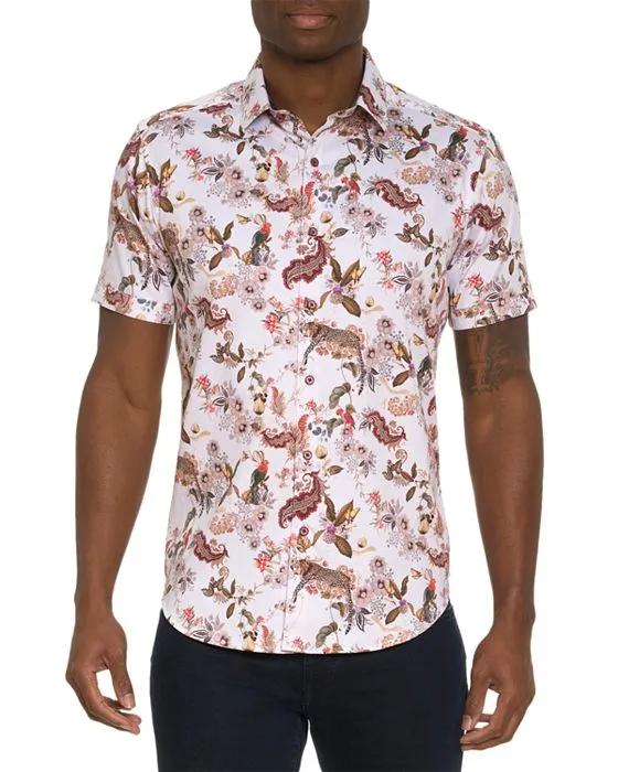 The Leo Cotton Blend Printed Classic Fit Button Down Shirt 