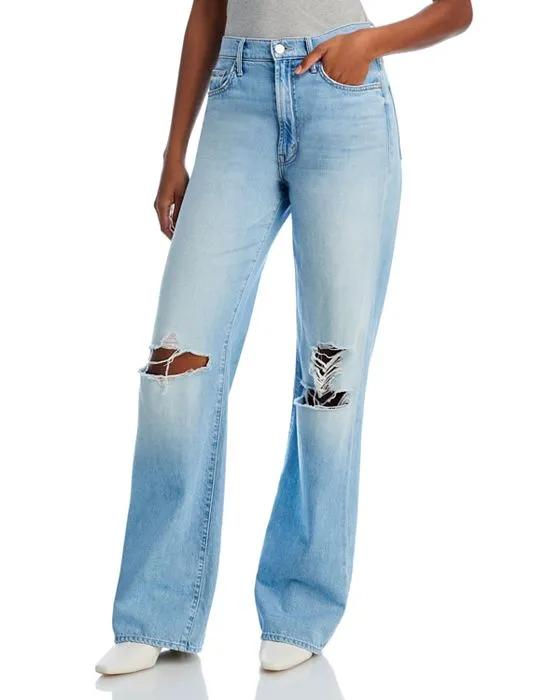 The Maven High Rise Wide Leg Jeans in Ripped Off