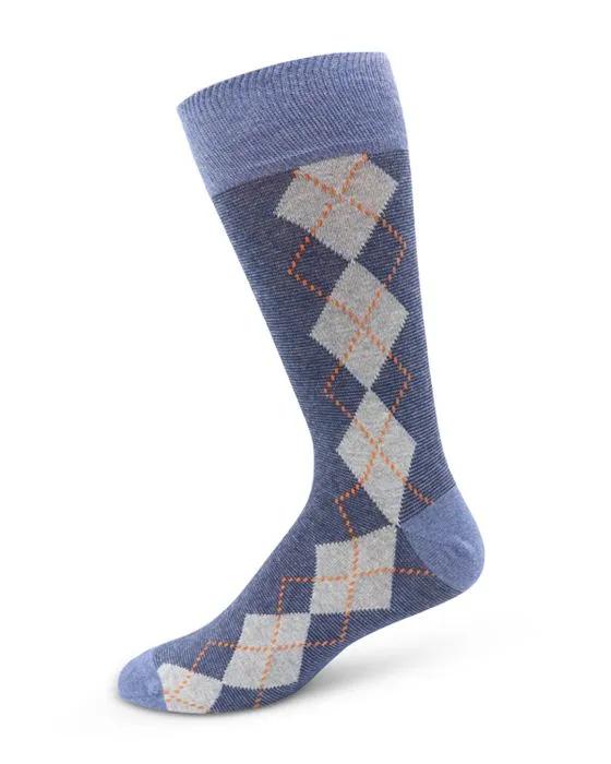 The Men's Store at Bloomingdales Cotton Blend Argyle Crew Socks - 100% Exclusive