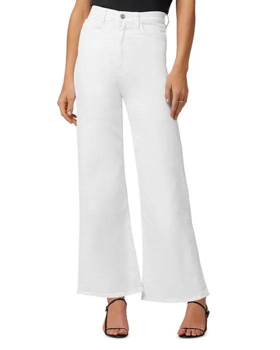 The Mia High Rise Wide Leg Ankle Jeans in White