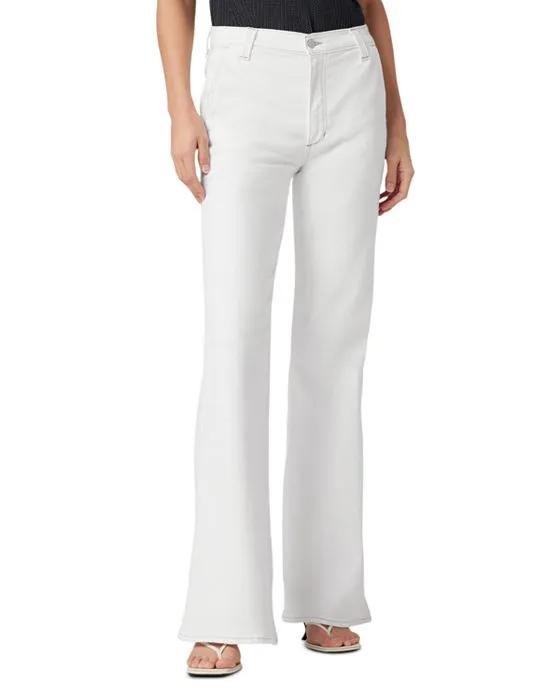 The Molly Shield High Rise Flare Jeans in White