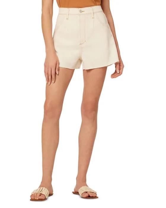 The Pleated High Rise Shorts in Natural