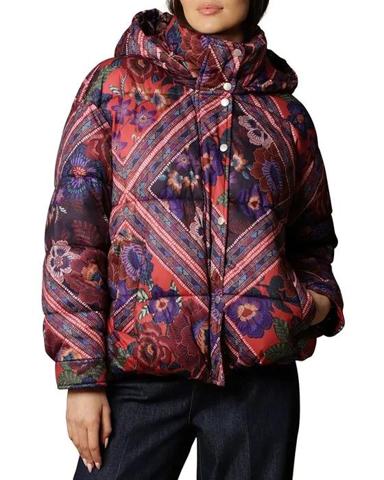 Thermal Puff Hooded Patchwork Puffer Coat