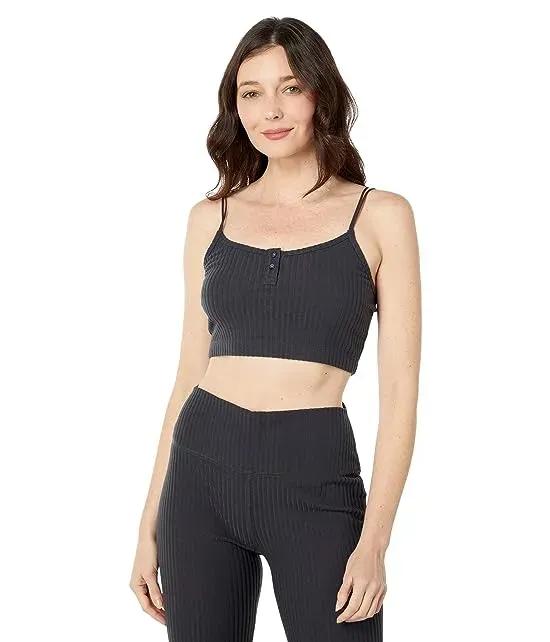 Tia Brushed Corded Ribbed Cropped Tank