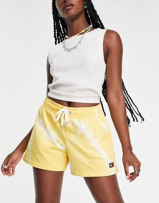 tie dye jersey shorts in yellow - part of a set
