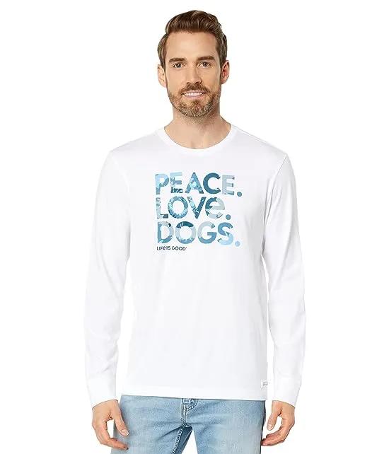 Tie-Dye Peace Love Dogs Long Sleeve Crusher™ Tee