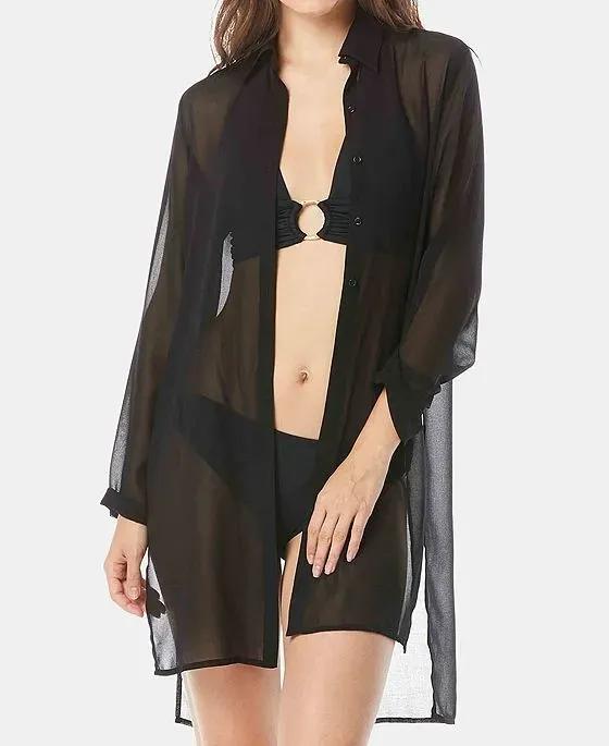 Tie-Front Shirt Cover-Up