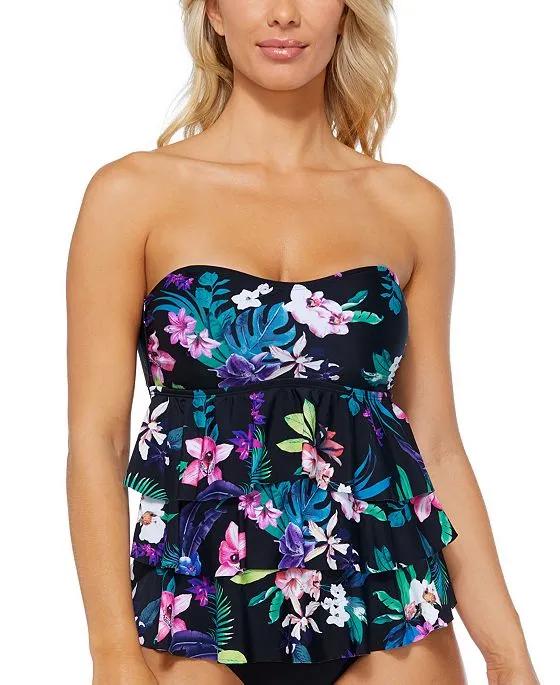 Tiered Floral-Print Convertible Tankini, Created for Macy's