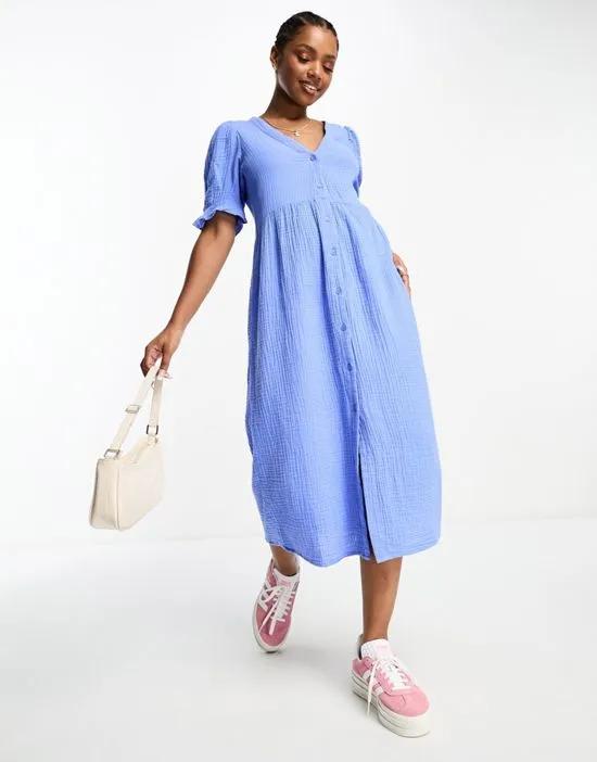 tiered maxi dress in blue