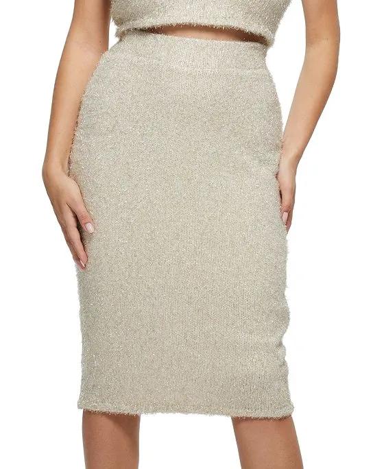 Tinsley Fuzzy Sweater High-Waisted Pencil Skirt