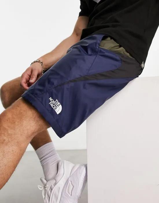 TNF X woven belted shorts in navy and khaki