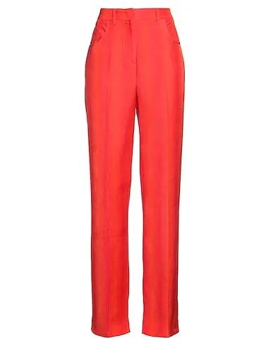 Tomato red Cotton twill Casual pants